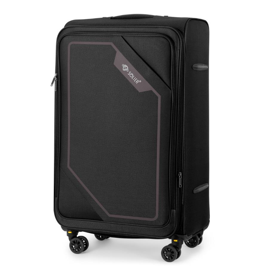 Solier Softflex 2240 stredný mäkký kufor M 23“ čierny/hnedý