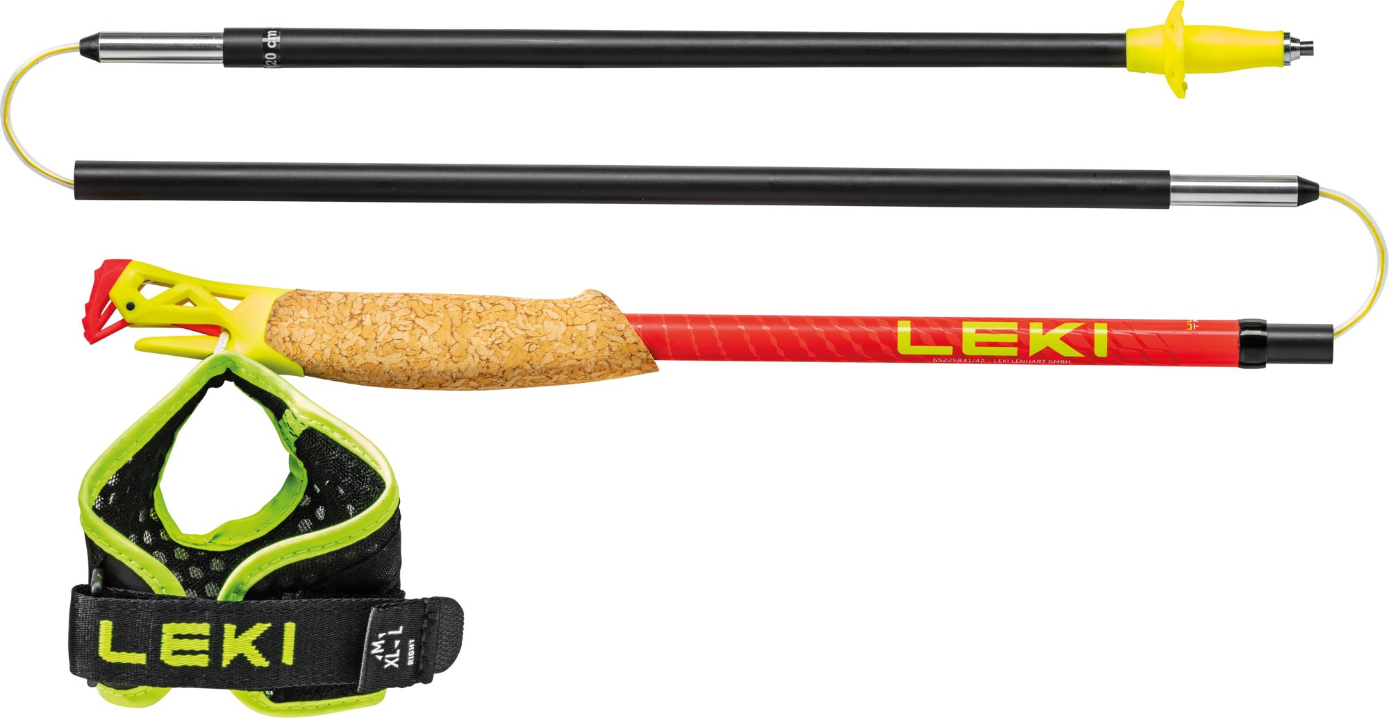 Leki Ultratrail FX. One Superlite, bright red-neonyellow-naturalcarbon, 105 cm
