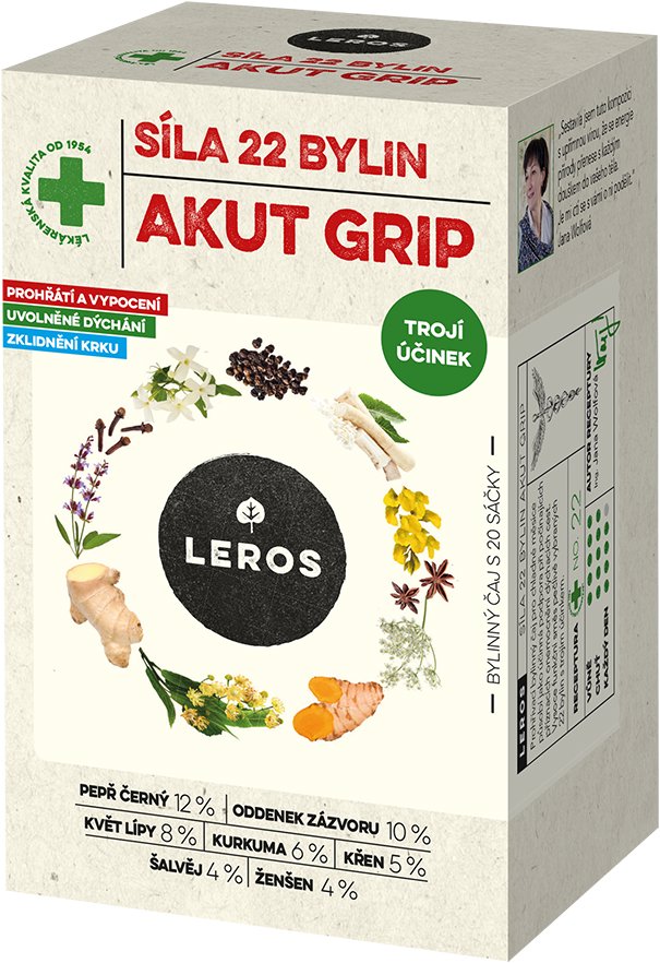 LEROS Sila 22 bylín Akut Grip 20× 2,5 g