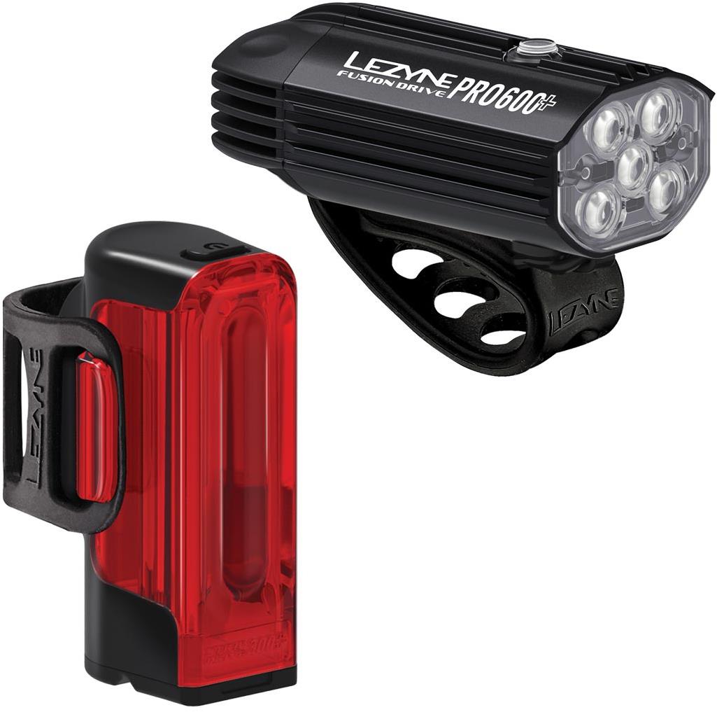 Lezyne Fusion Drive Pro 600+/Strip Drive 300+ Pair Satin Black/Black