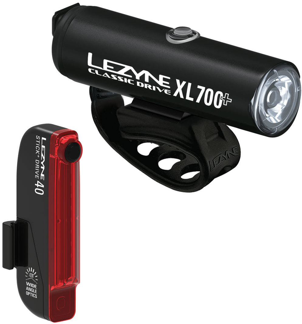 Lezyne Classic Drive XL 700+/Stick+ Drive Pair/Satin Black/Black