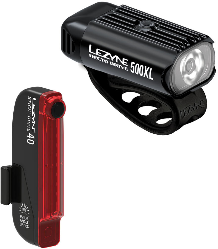 Lezyne Hecto Drive 500XL/Stick+ Drive Pair/Black/Black