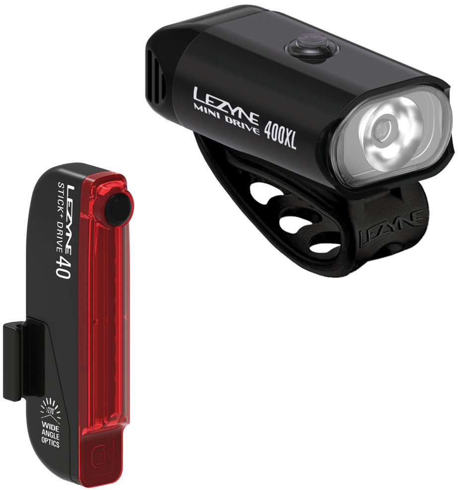 Lezyne Mini Drive 400XL/Stick+ Drive Pair/Black/Black