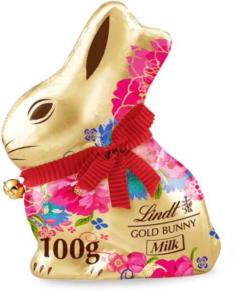 Lindt Zlatý zajačik mliečny s kvetinkami 100 g