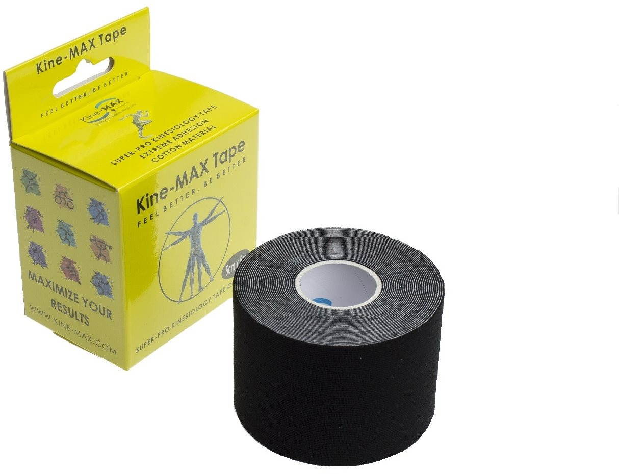 KineMAX SuperPro Cotton kinesiology tape čierna