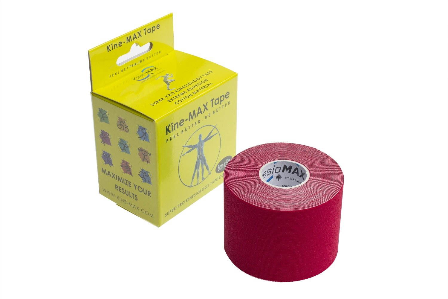 KineMAX SuperPro Cotton kinesiology tape červená