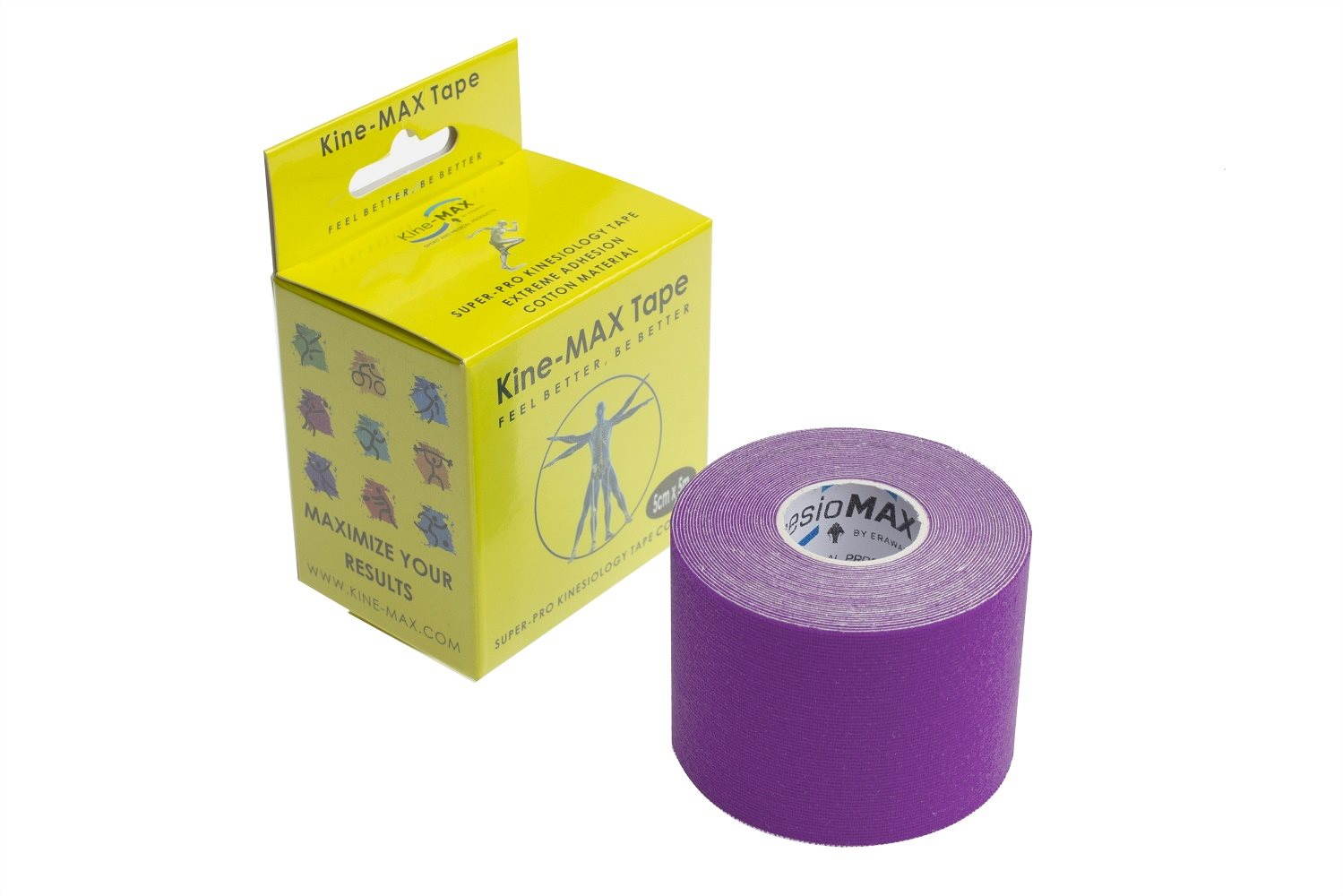 KineMAX SuperPro Cotton kinesiology tape fialová