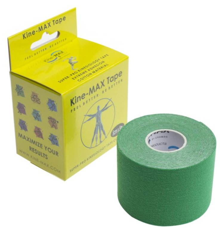 KineMAX SuperPro Cotton kinesiology tape zelená