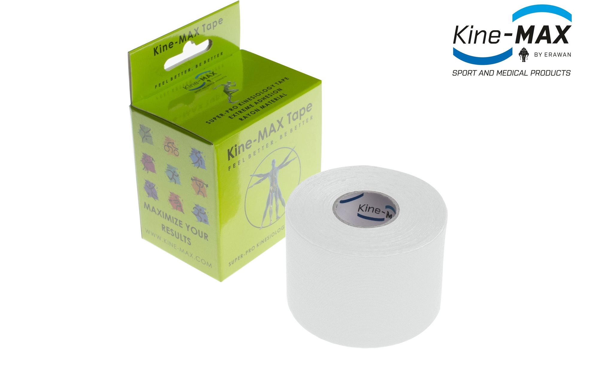 Kine-MAX SuperPro Rayon kinesiology tape biely