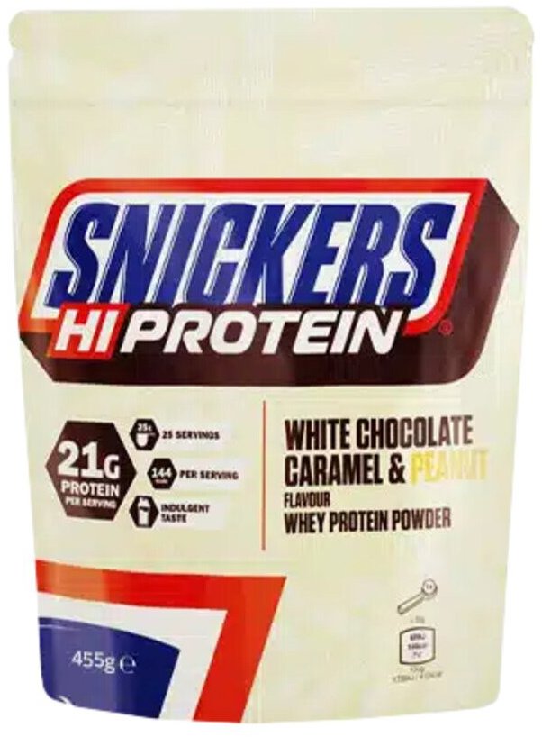 Mars Snickers HiProtein Powder 455 g White Chocolate, Caramel & Peanut Flavour