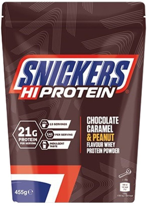 Mars Snickers HiProtein Powder 455 g Chocolate, Caramel & Peanut Flavour