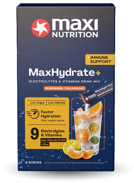 MaxiNutrition Elektrolyty s vitamínmi na imunitu, príchuť mandarínka Kalamansi 128 g (8× 16 g)