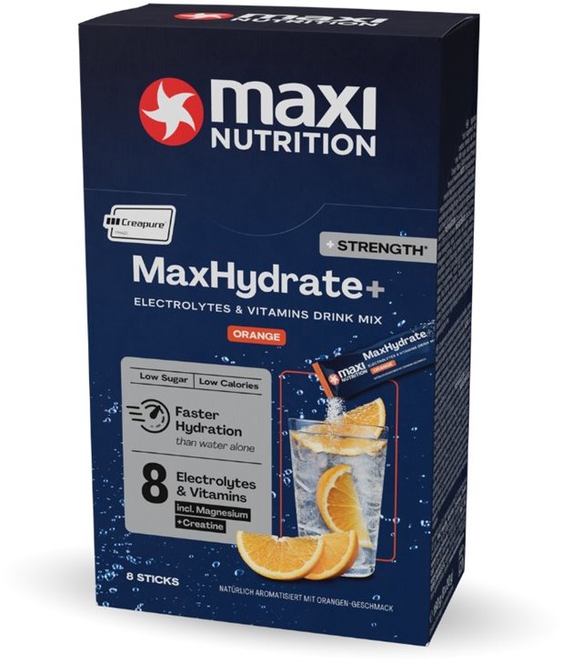MaxiNutrition Elektrolyty s creatínom, príchuť pomaranč 128 g (8× 20 g)