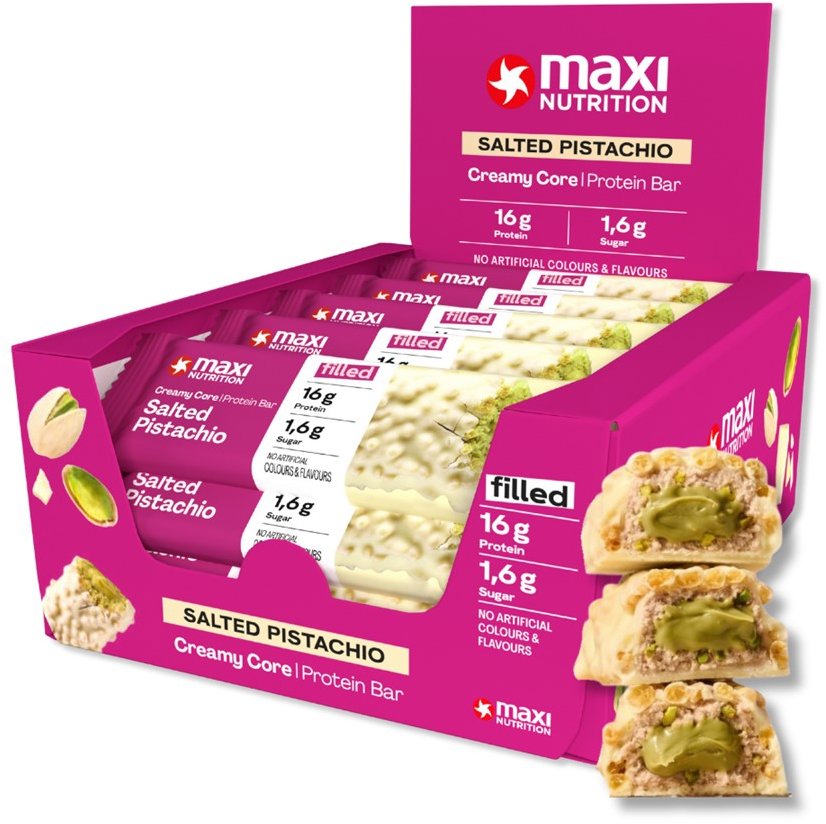 MaxiNutrition Creamy Core Bar Salted Pistachio 12 × 45 g