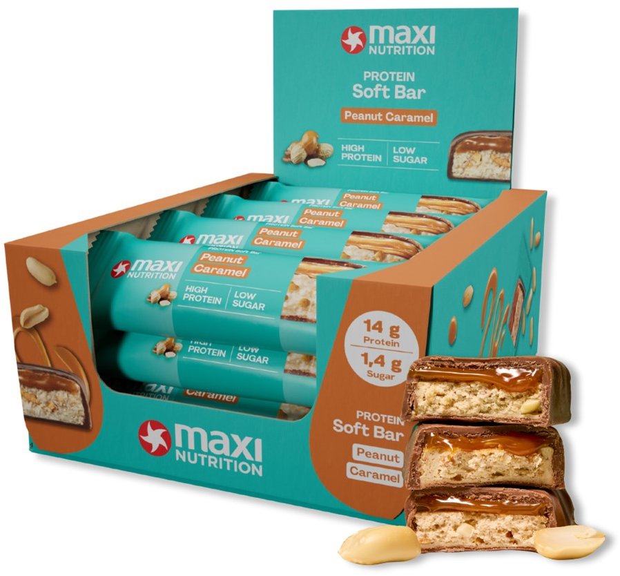 MaxiNutrition Soft Bar Peanut Caramel 16 × 45 g