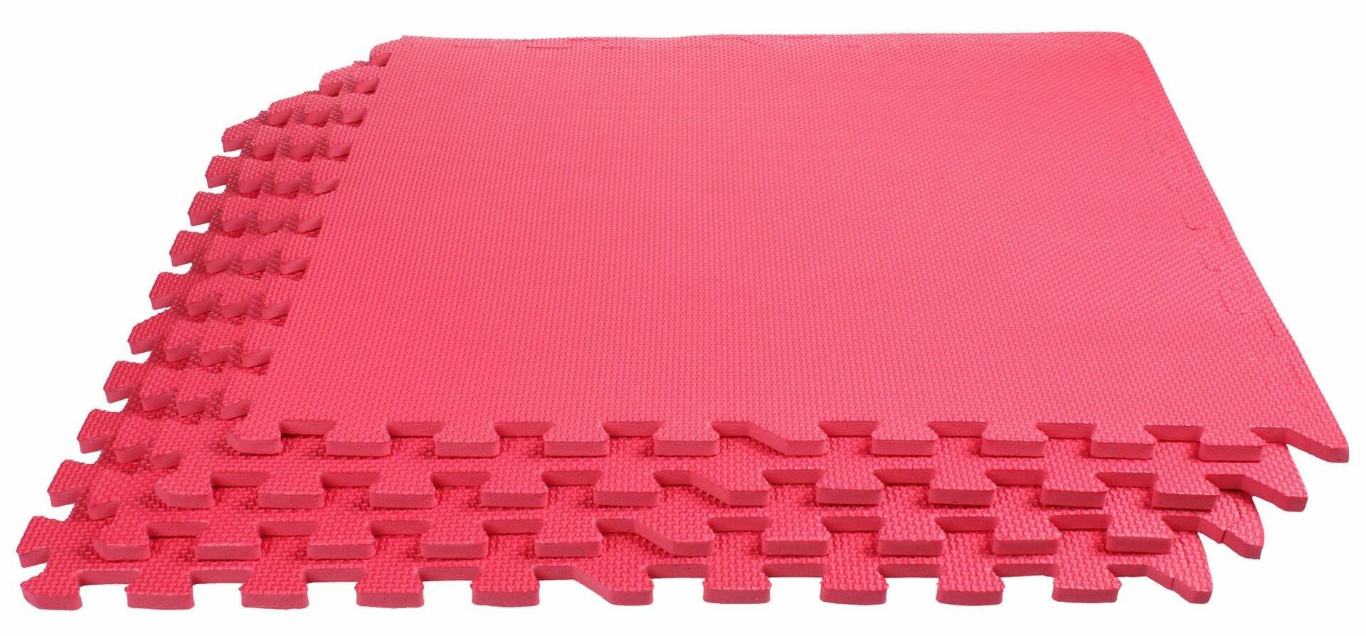 Colored Puzzle fitness podložka červená 4 ks
