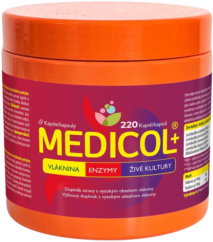 MEDICOL PLUS Vláknina + enzýmy + živé kultúry cps. 220