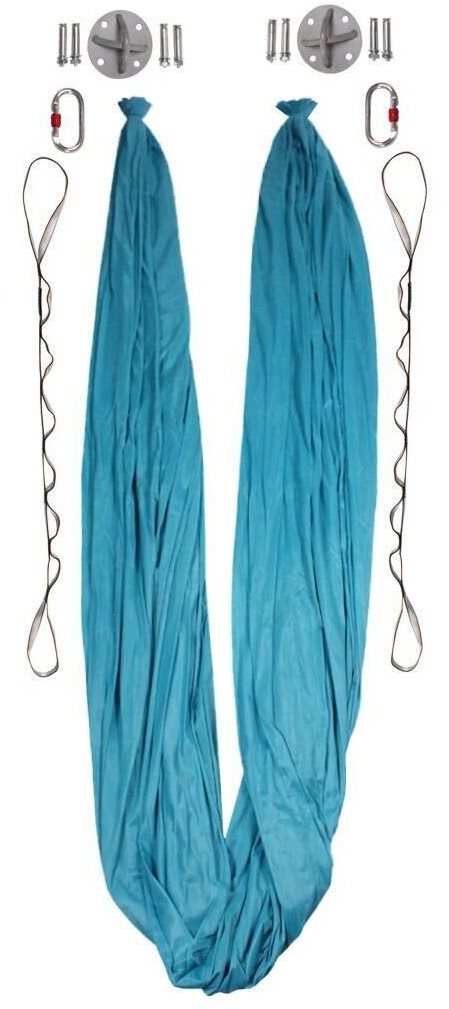 Merco Yoga Hammock sieť na jogu svetlo modrá