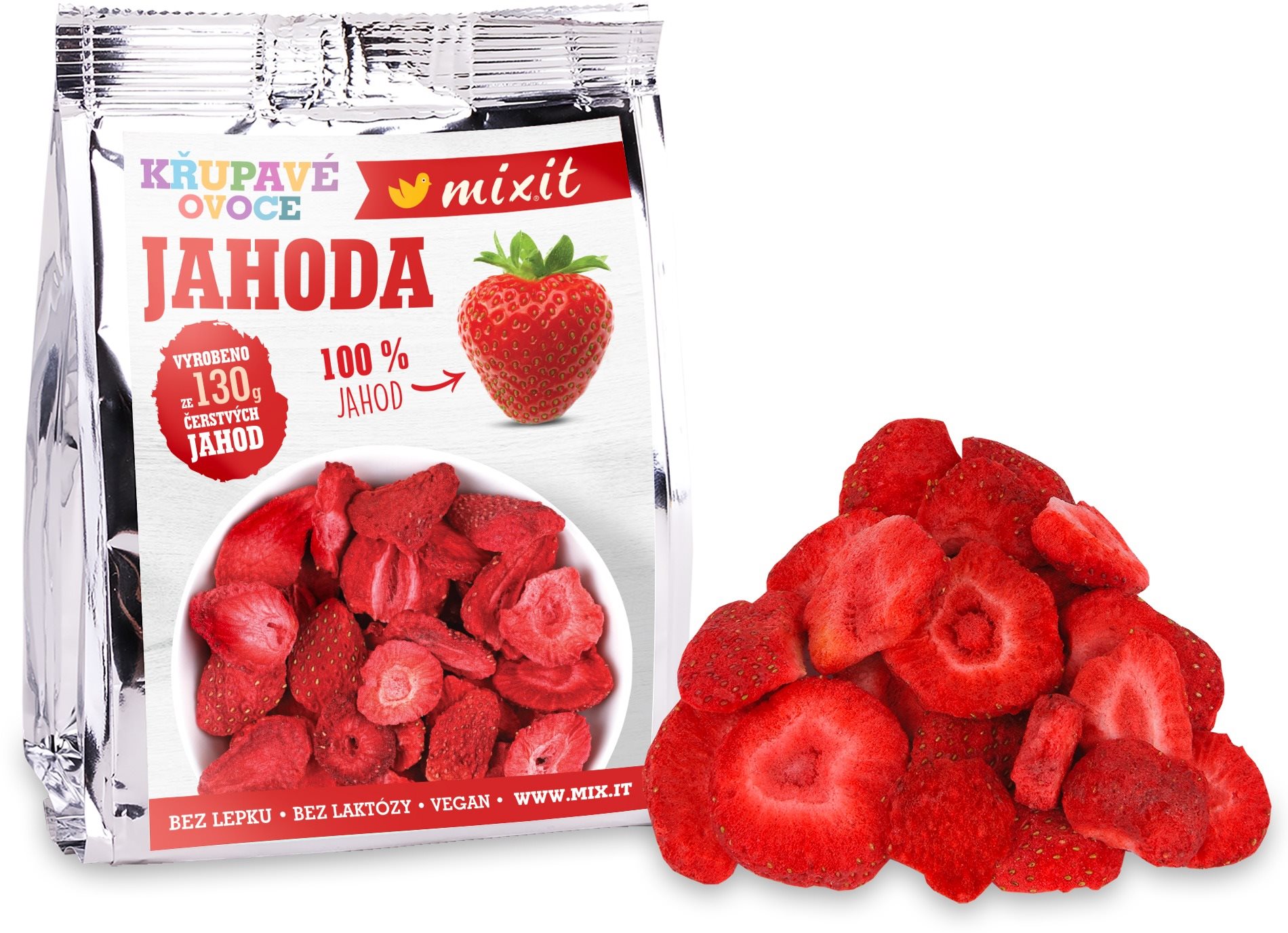Mixit Chrumkavé ovocie do vrecka - Jahoda