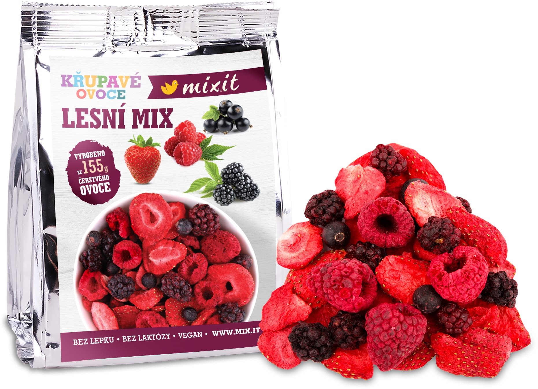 Mixit Chrumkavé ovocie do vrecka – Lesný mix