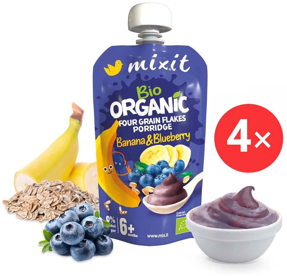 Mixit BIO kapsička – Banán a čučoriedka 4× 120 g