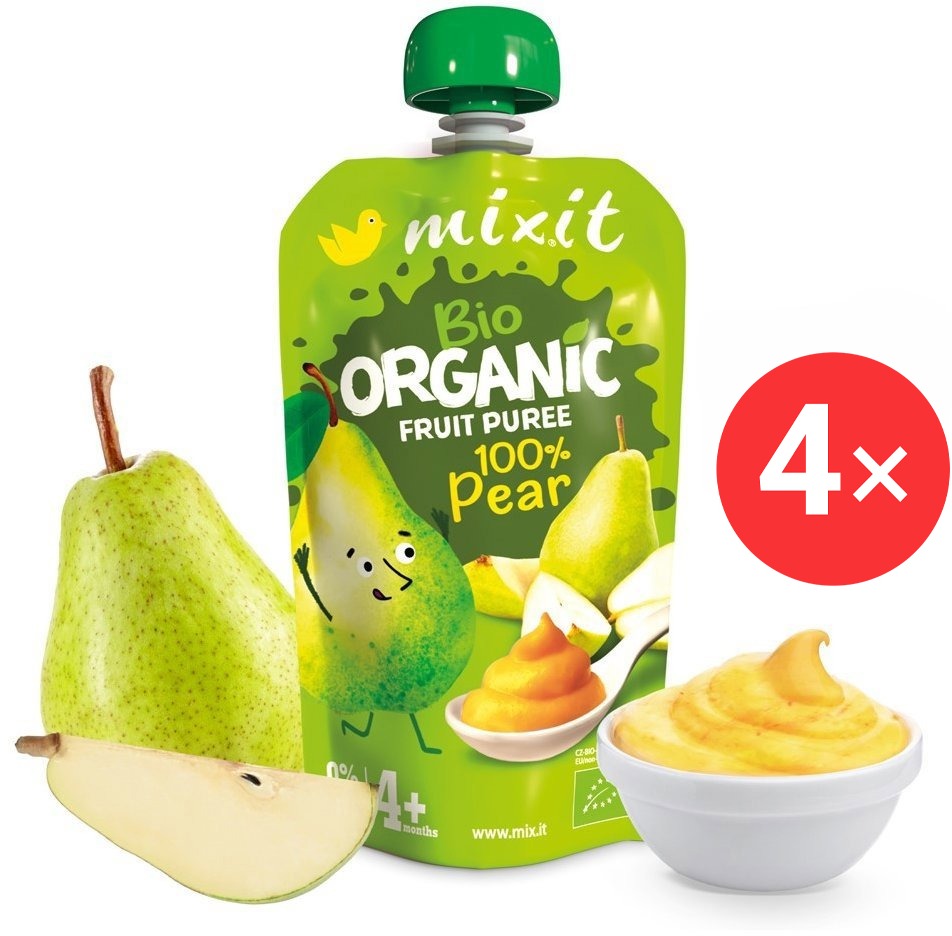 Mixit BIO ovocná kapsička – 100 % Hruška 4× 120 g