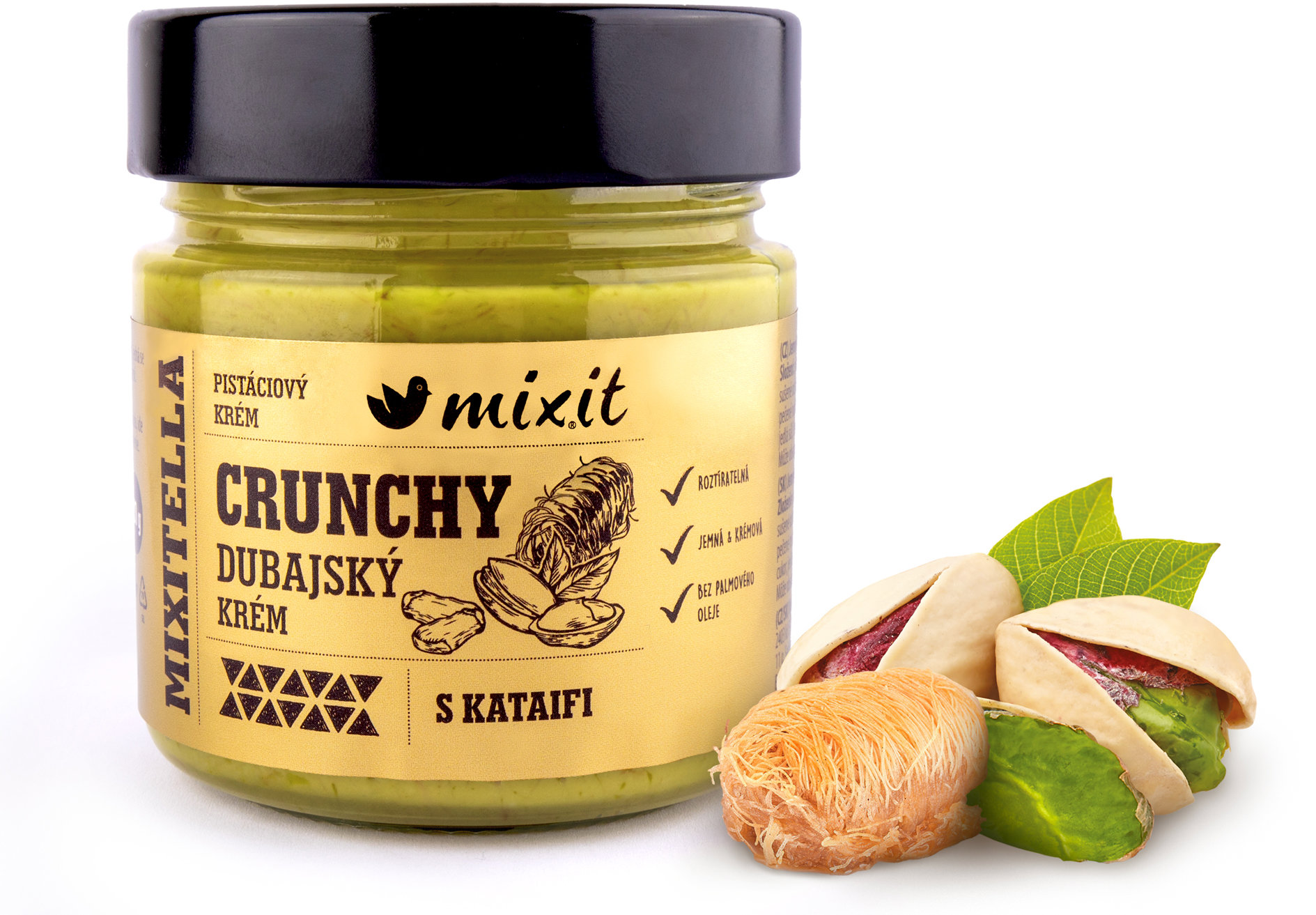 Mixit Mixitella Chrumkavý dubajský krém s kataifi