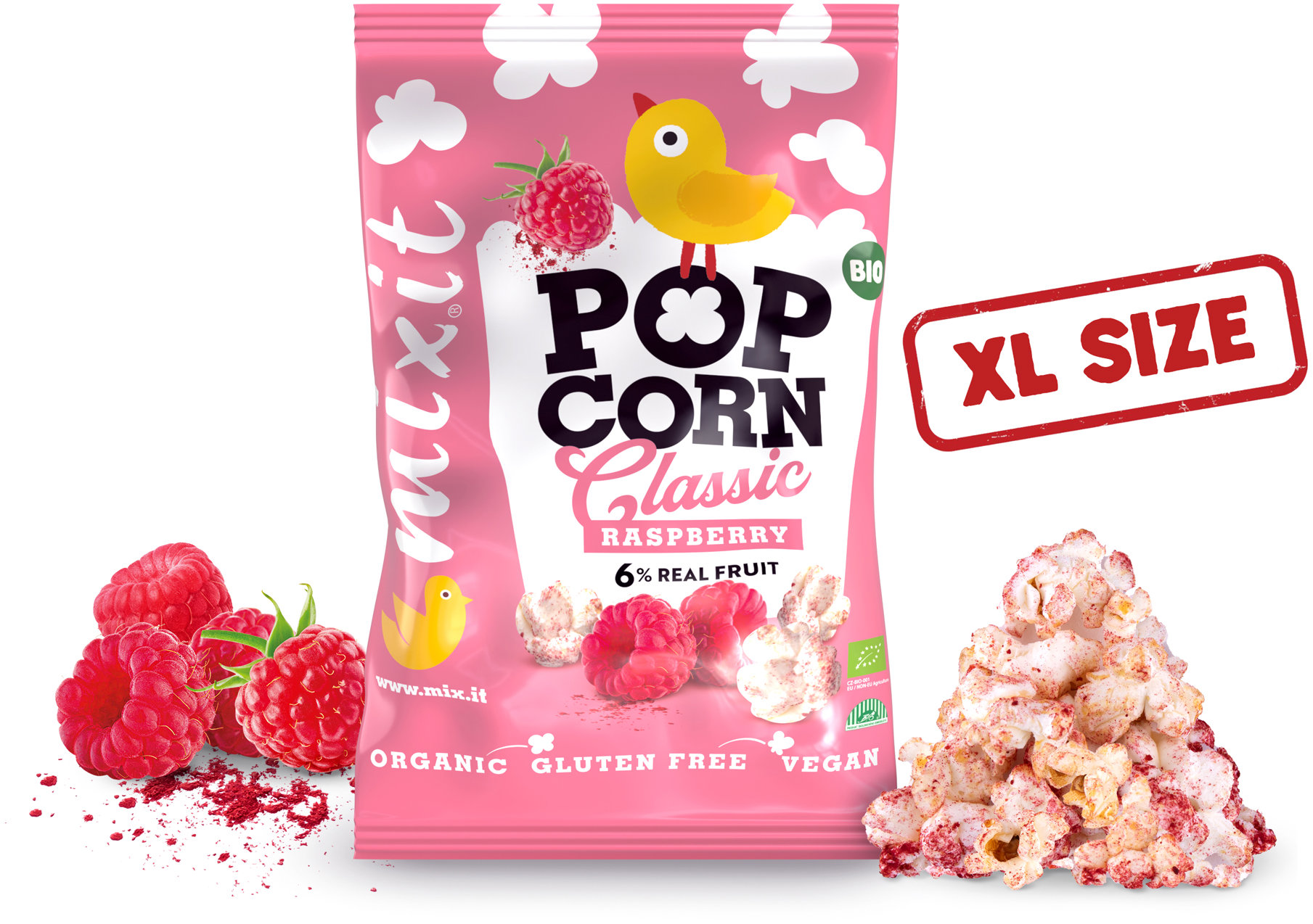 Mixit Veľký BIO popcorn Malina