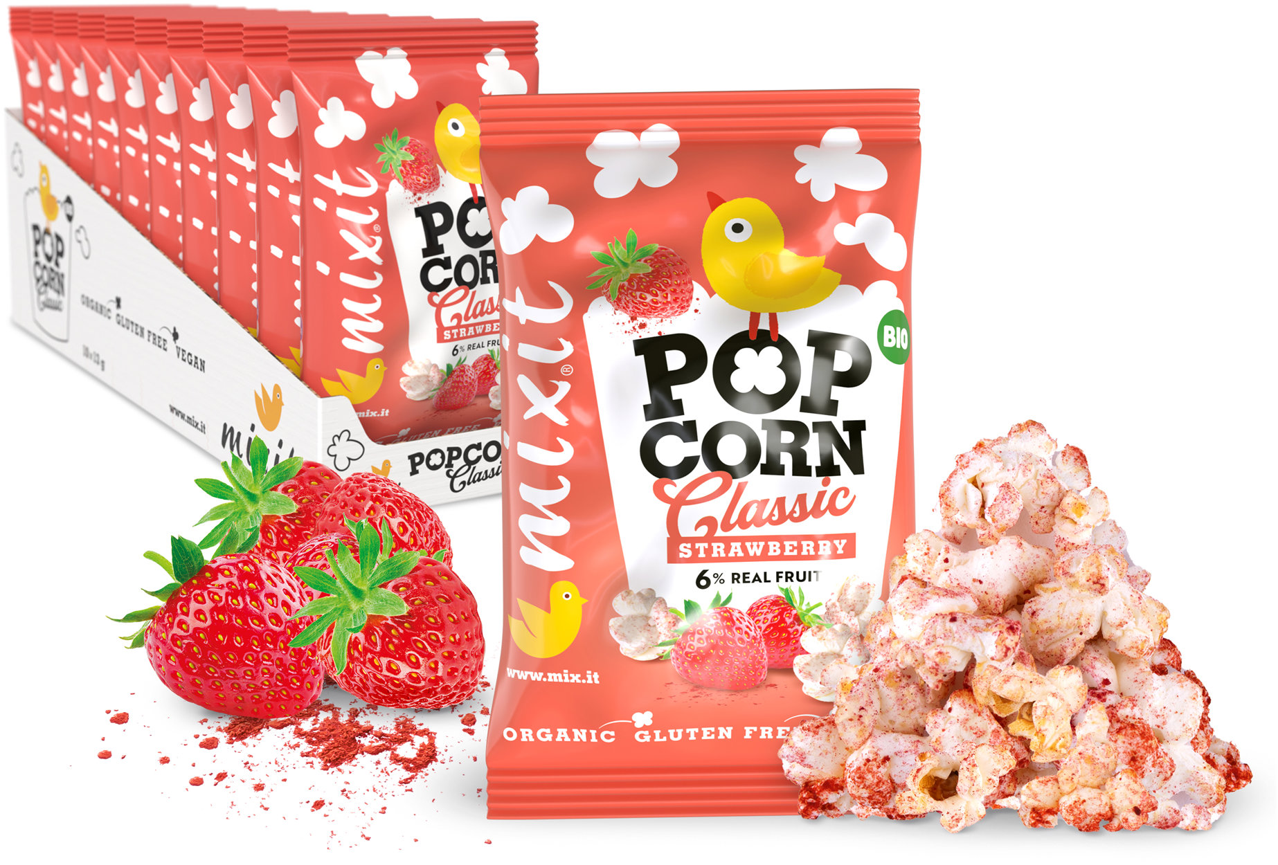 Mixit BIO popcorn do vrecka Jahoda 20 ks
