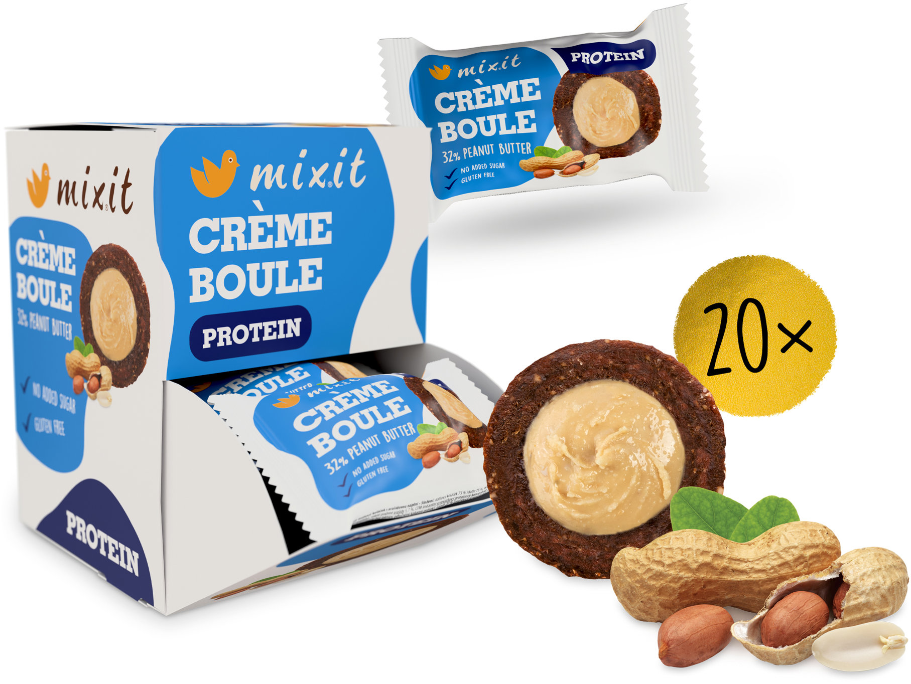 Mixit Proteínová Creme boule Peanut butter 20 ks