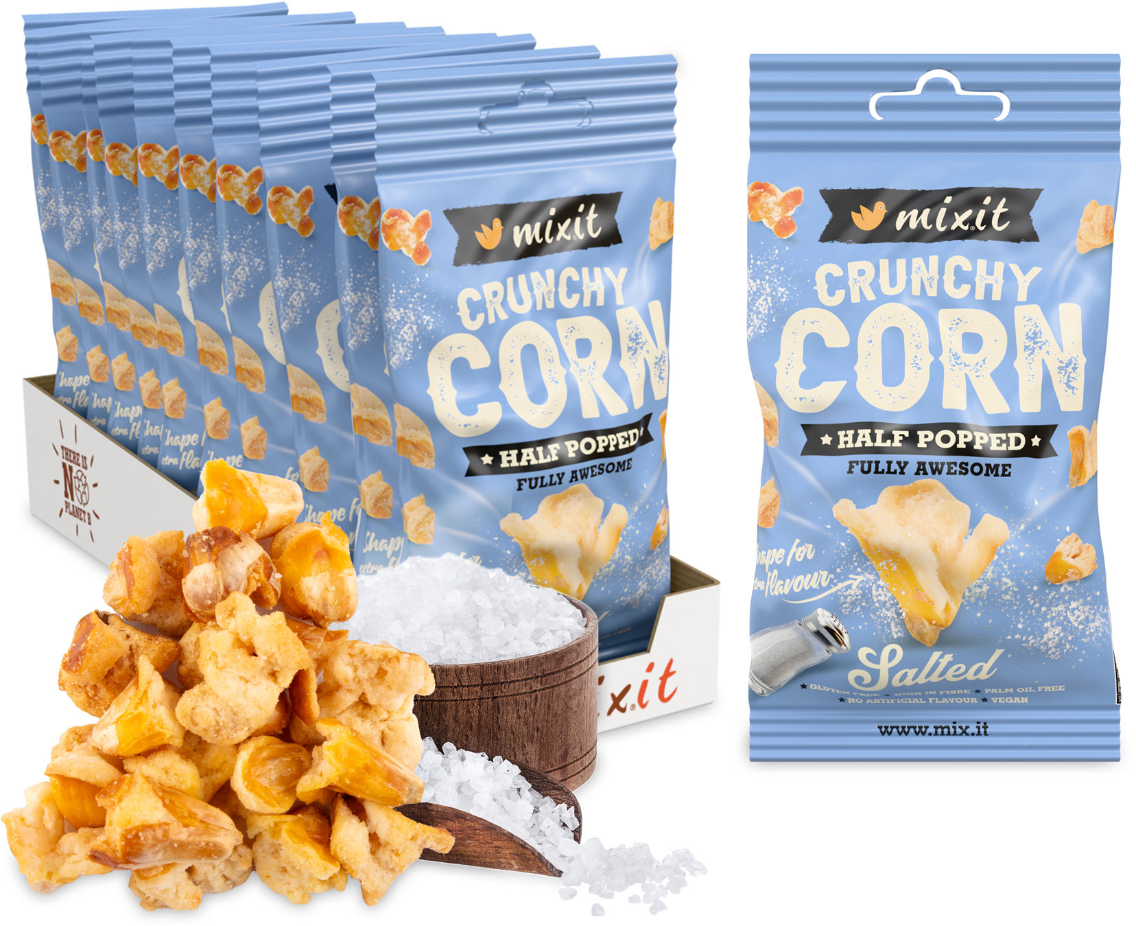 Mixit Crunchy corn Slaný do vrecka 10 ks, 400 g