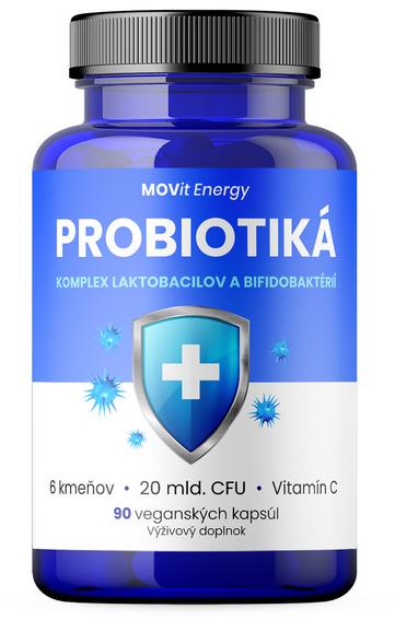 MOVit Energy Probiotiká, komplex laktobacilov a bifidobaktérií, 90 vegánskych kapsúl