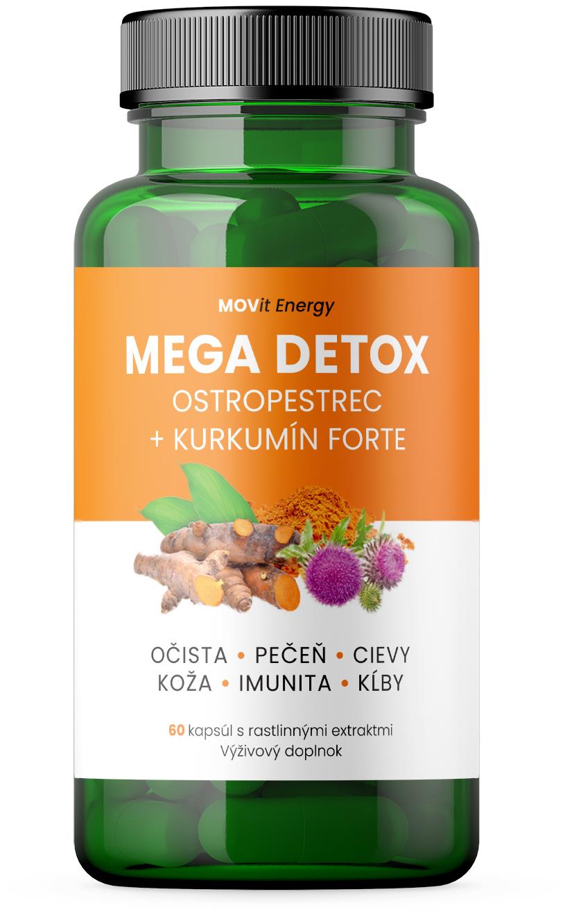 MOVit Energy Mega Detox Pestrec mariánsky + Kurkumín FORTE, 60 kapsúl