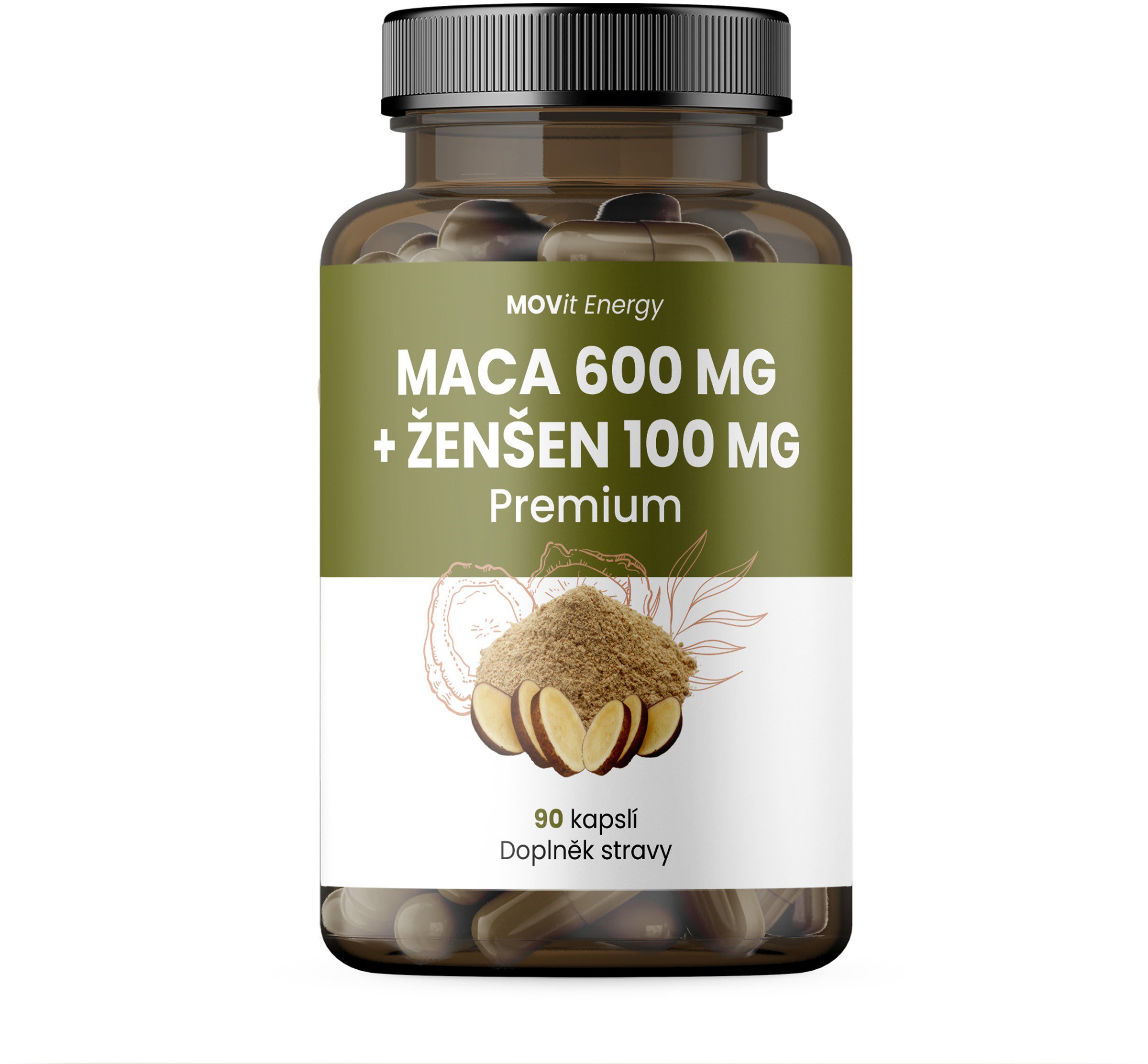 MOVit Energy Maca 600 mg + Ženšen 100 mg, 90 kapsúl