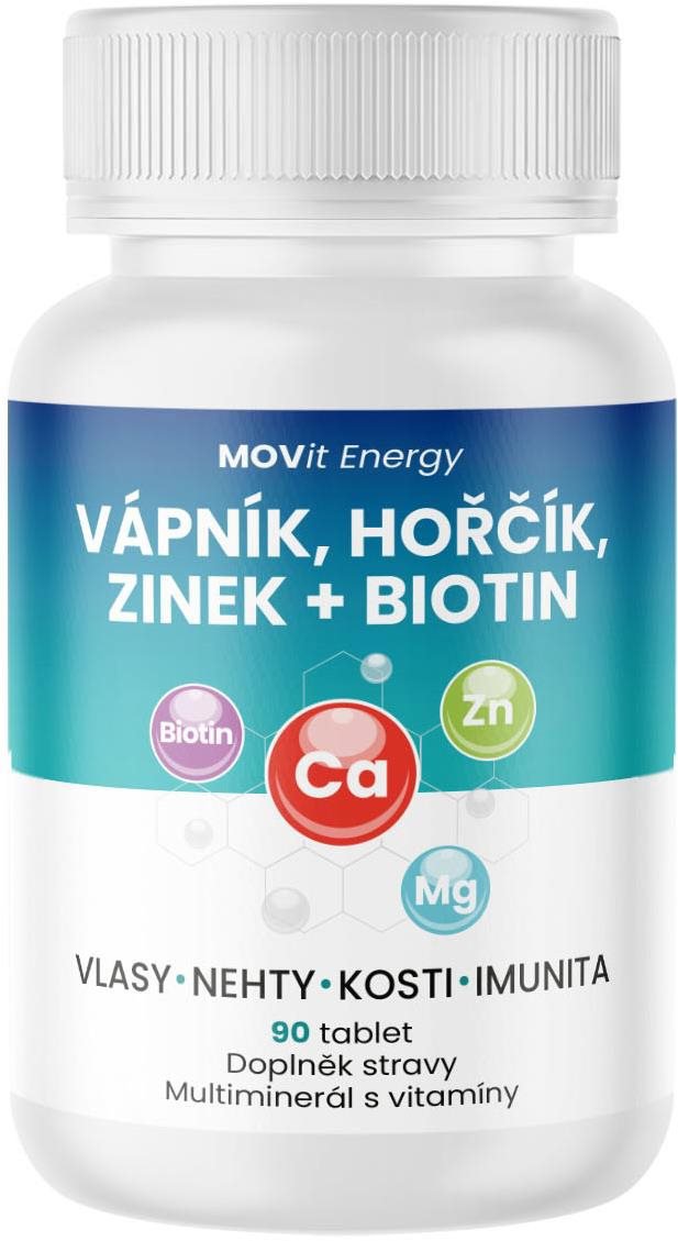 MOVit Vápnik Horčík Zinok Biotín, 90 tabliet