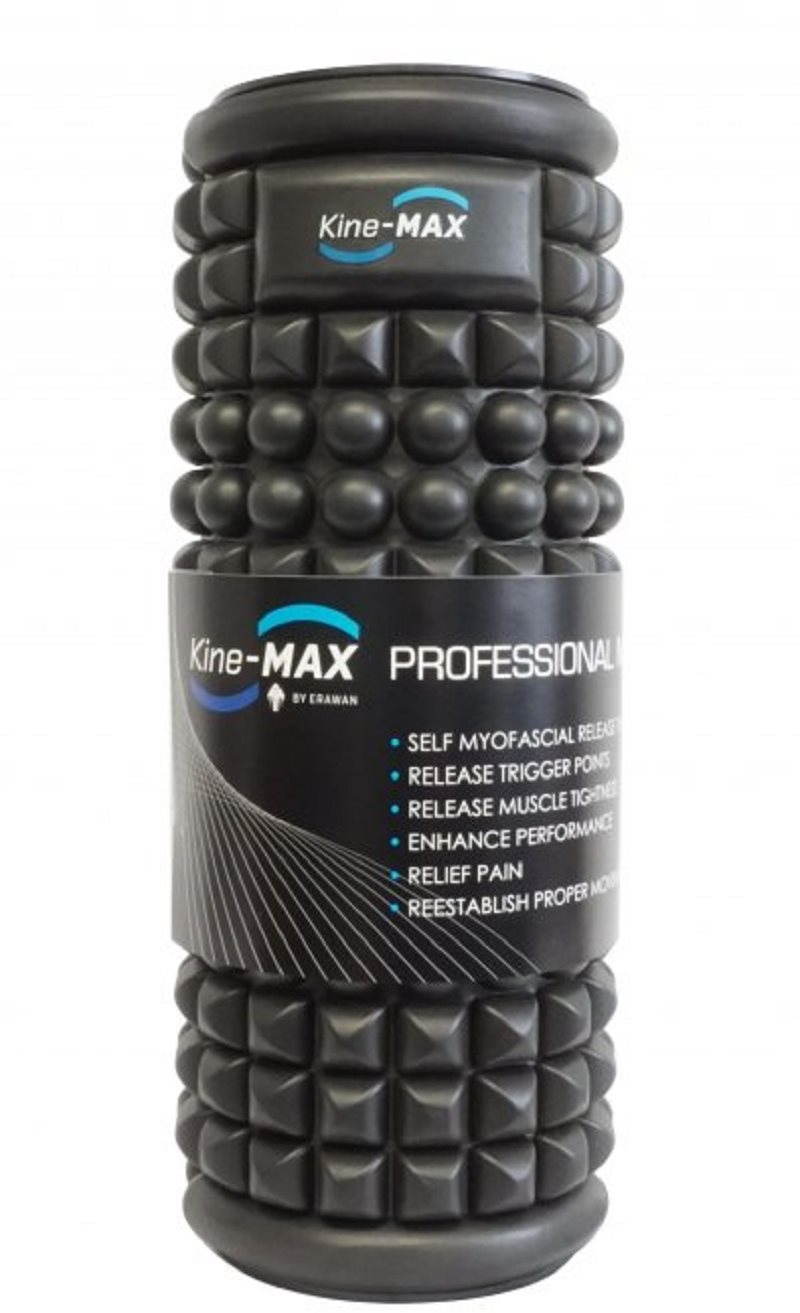 Kine-MAX Professional Massage Foam Roller – Masážny valec – Čierny
