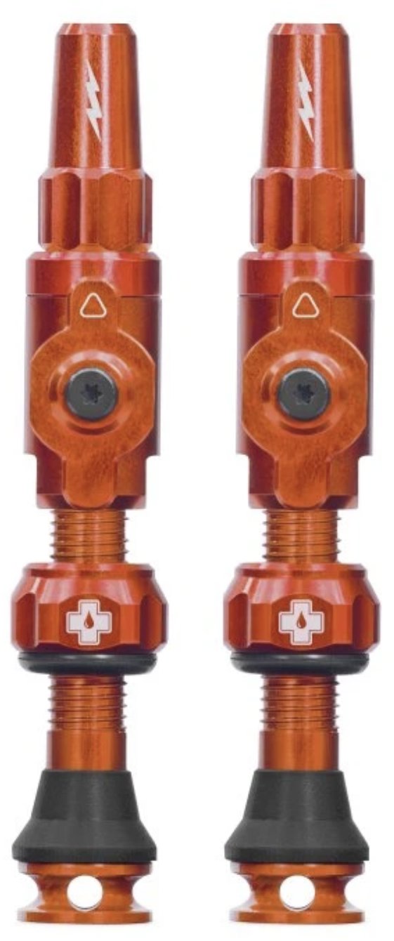 Big Bore Hybrid Tubeless Valves Orange Large