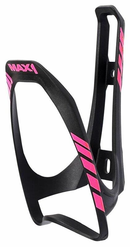 MAX1 Evo košík na fľaše, fluo ružovo-čierny