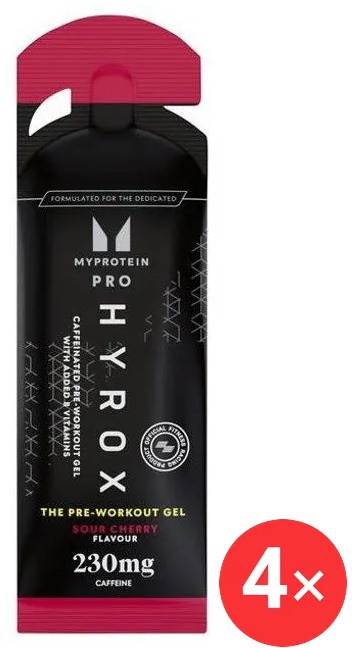 MyProtein Hyrox the Pre Workout Gel 4× 48 g višňa