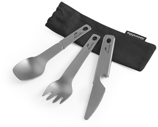 Naturehike titánová skladacia súprava príborov – 40 g
