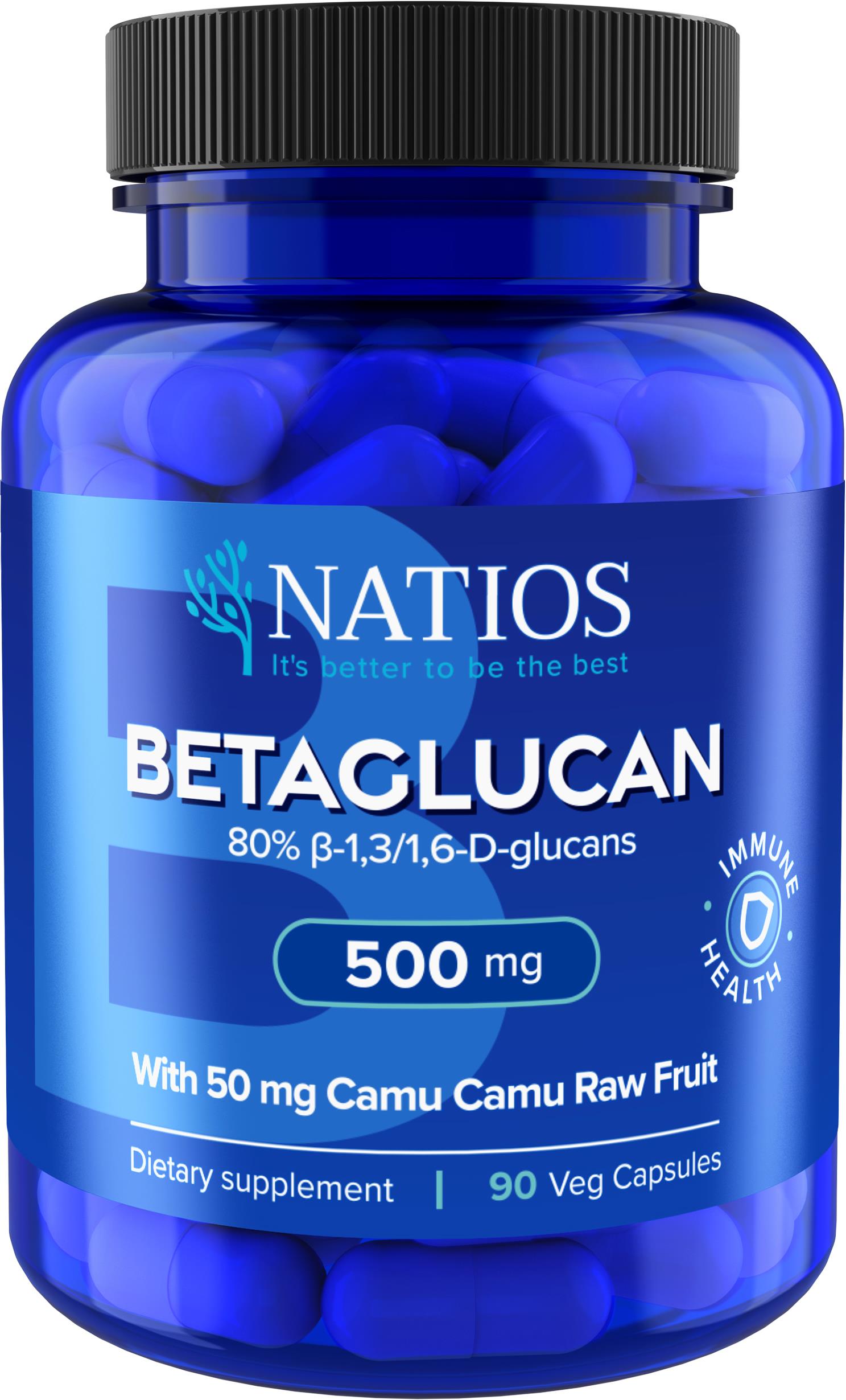 NATIOS Betaglucan s Camu Camu, 500 mg, 90 veganských kapslí