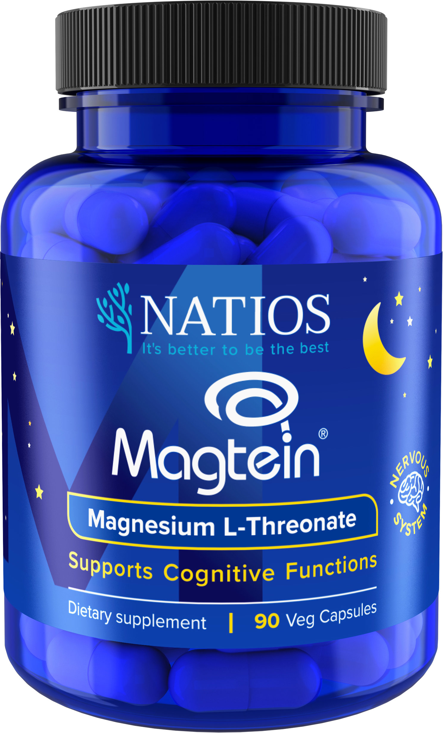 NATIOS Magtein, Magnesium L-threonate, 90 vegánskych kapsúl