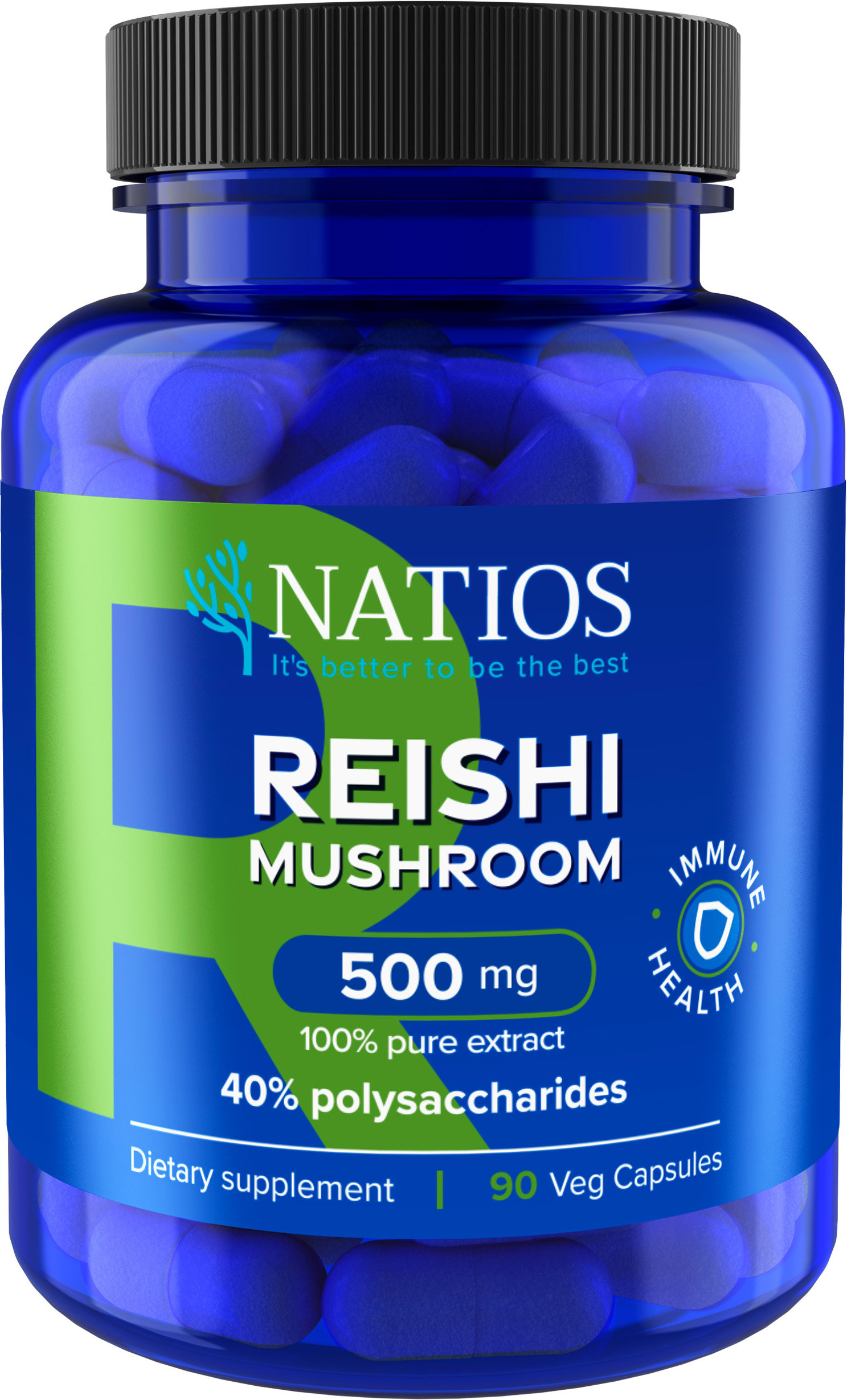 NATIOS Reishi Extract, 500 mg, 40 % polysacharidov, 90 vegánskych kapsúl