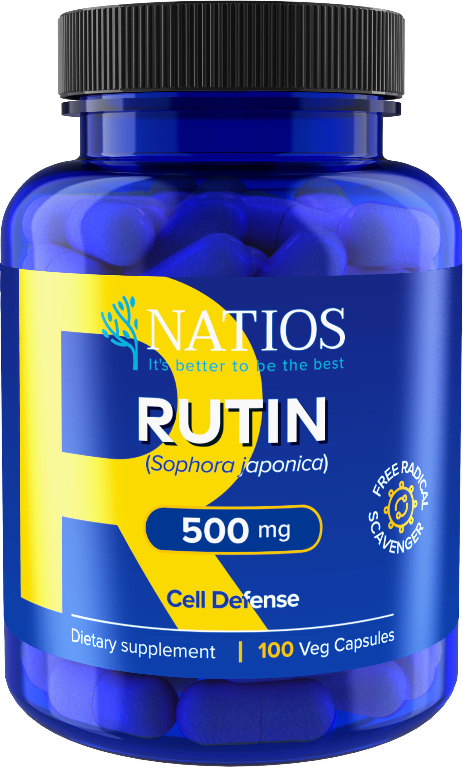 NATIOS Rutin, 500 mg, 100 veganských kapslí