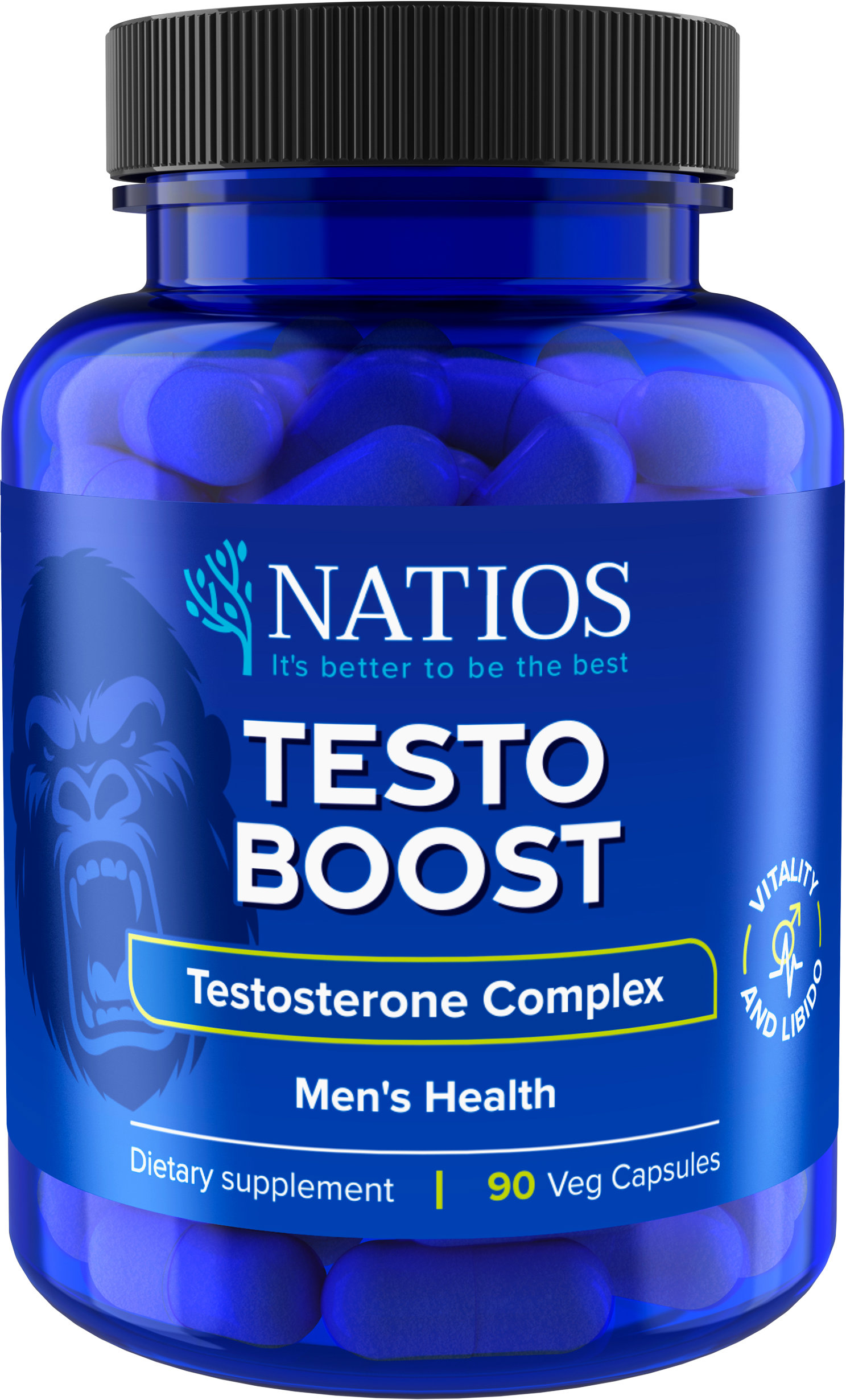NATIOS TestoBoost, Komplex 11 složek, 90 veganských kapslí