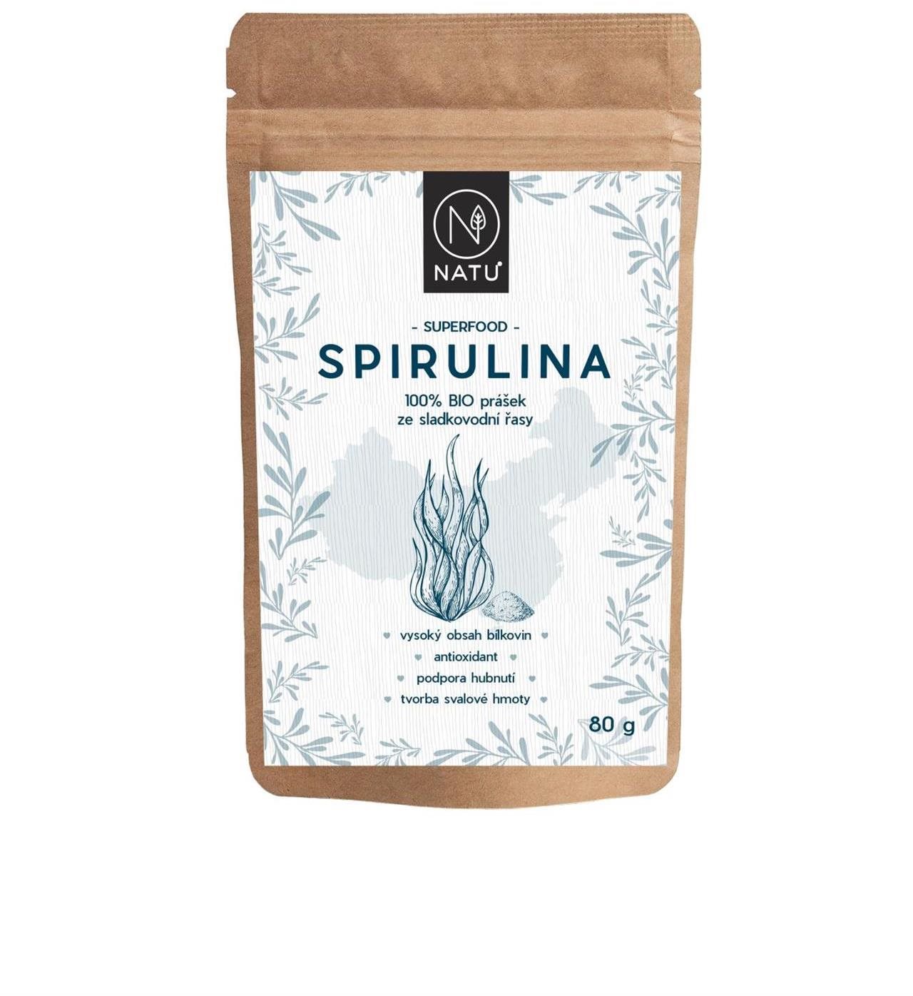 NATU Spirulina BIO prášok 80 g