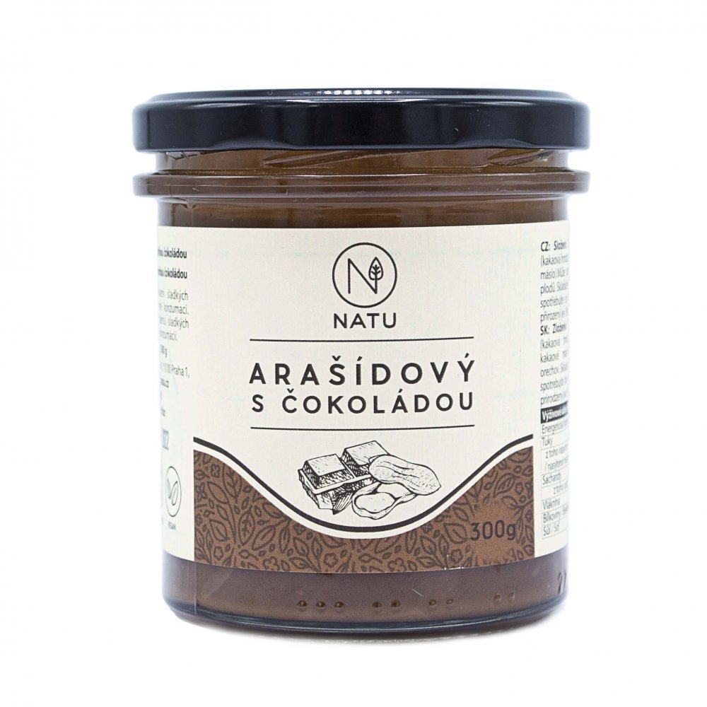 NATU Arašidový krém s horkou čokoládou 300 g