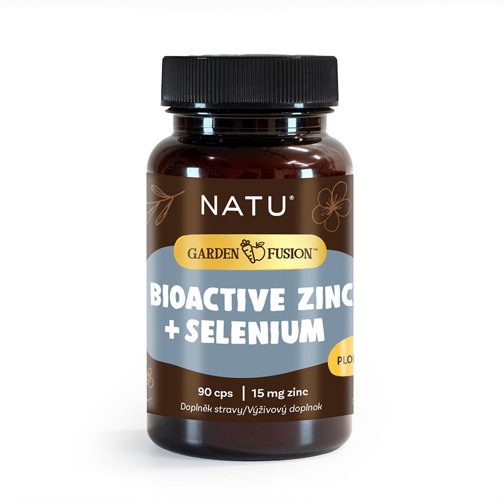 NATU Garden Fusion Bioaktívny zinok 15 mg, selén, extrakt zo zeleného čaju 90 kapsúl