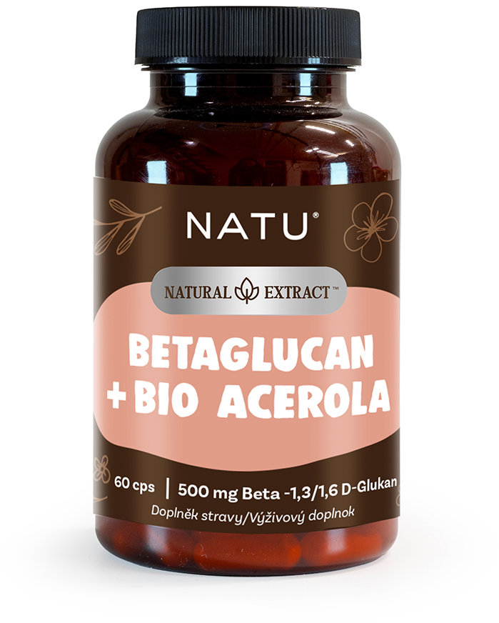 NATU BetaGlukán 500 mg s BIO acerolou 60 kapsúl