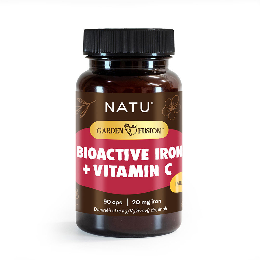 NATU Garden Fusion Bioaktívne Železo 20 mg s vitamínom C a piperínom 90 kapsúl